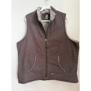 Berne‎ Sherpa Lined Canvas Work Vest Brown Women’s 2XL (20–22)